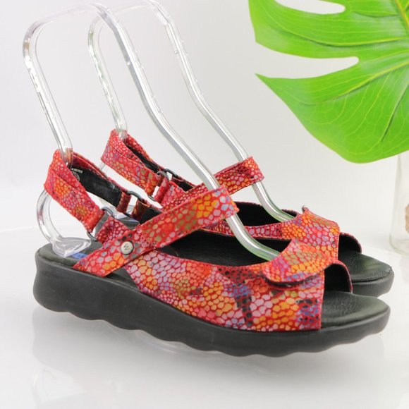 Wolky Shoes - Wolky Women's Pitchu Adjustable Sandal Size 40 9 Red Multicolor Fantasy Comfy